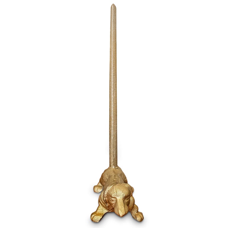 WallCharmers Gold Paper Towel Holder, Metal Toilet or Kitchen Paper Holder for Floor or Countertop, Gold Dog - Image 1